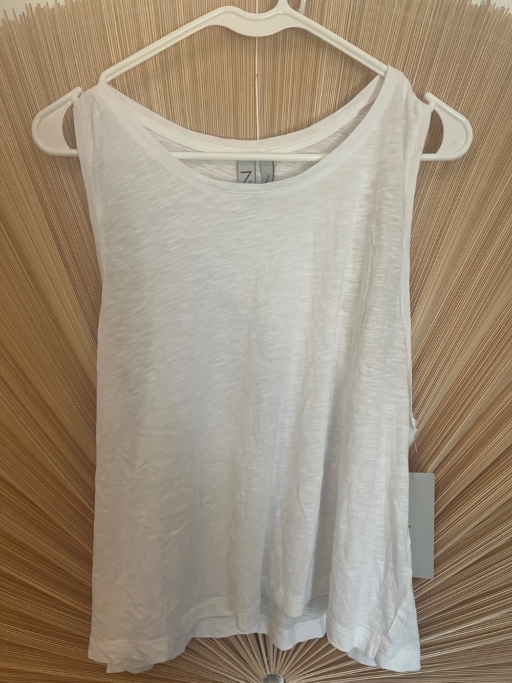 Zella White relaxed cotton/modal workout tank NWT